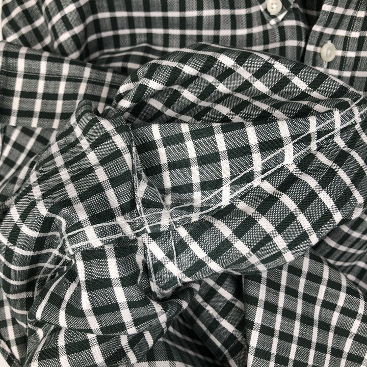 Brooks Brothers Est.1818 Long Sleeve Button-Down Check Shirt, Men's XL Supima Cotton Green type dark green Vintage Second Hand