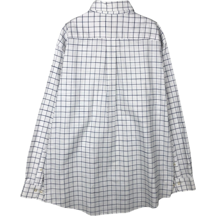 Brooks Brothers Est.1818 MADISON Long Sleeve Button-Down Check Shirt, Men's Size L Supima Cotton white type Vintage Second Hand