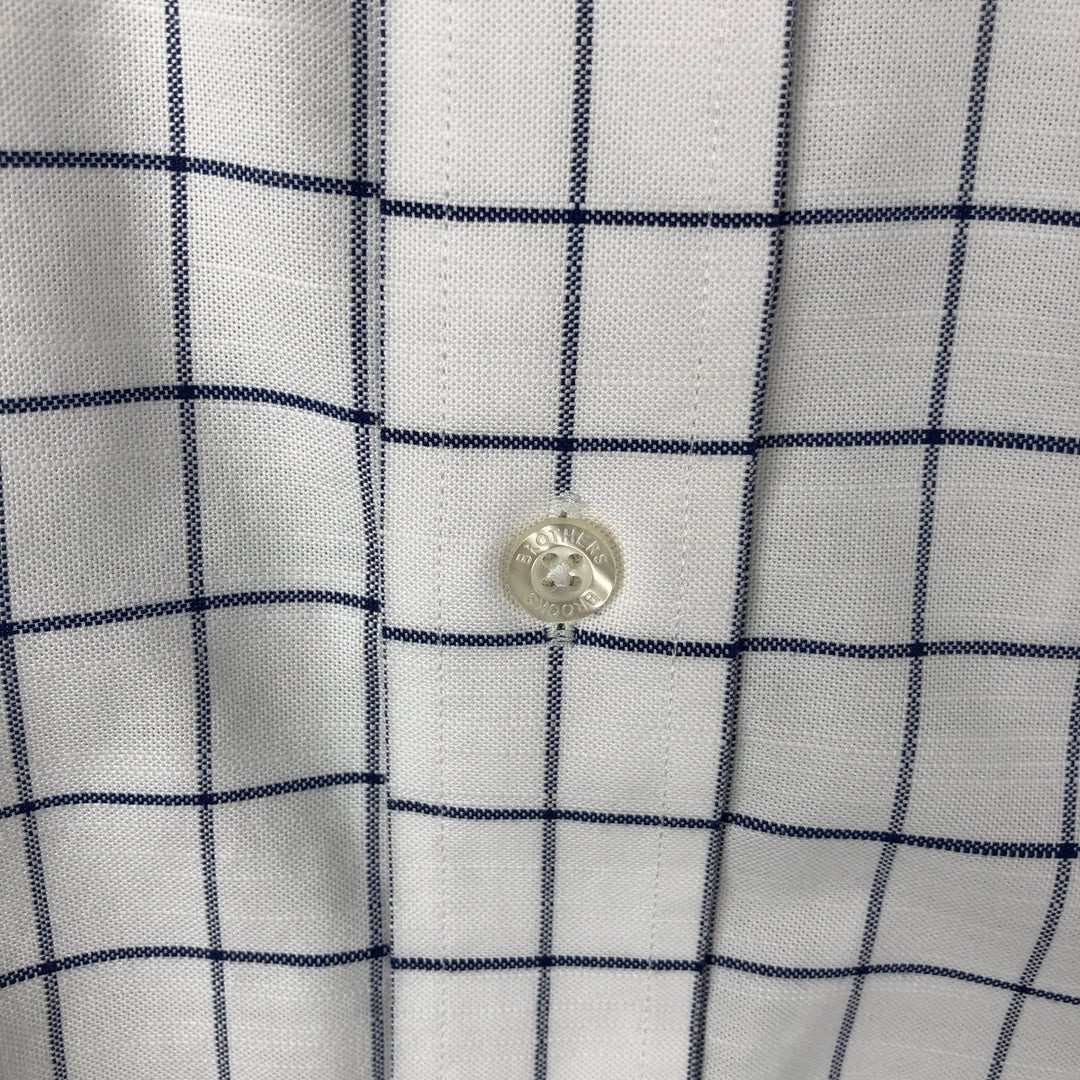 Brooks Brothers Est.1818 MADISON Long Sleeve Button-Down Check Shirt, Men's Size L Supima Cotton white type Vintage Second Hand