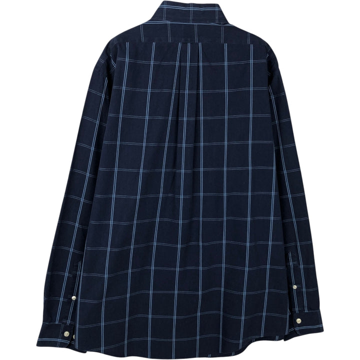 Brooks Brothers Est.1818 REGENT Long Sleeve Button-Down Check Shirt Men's XL Supima Cotton navy blue type Vintage Second Hand
