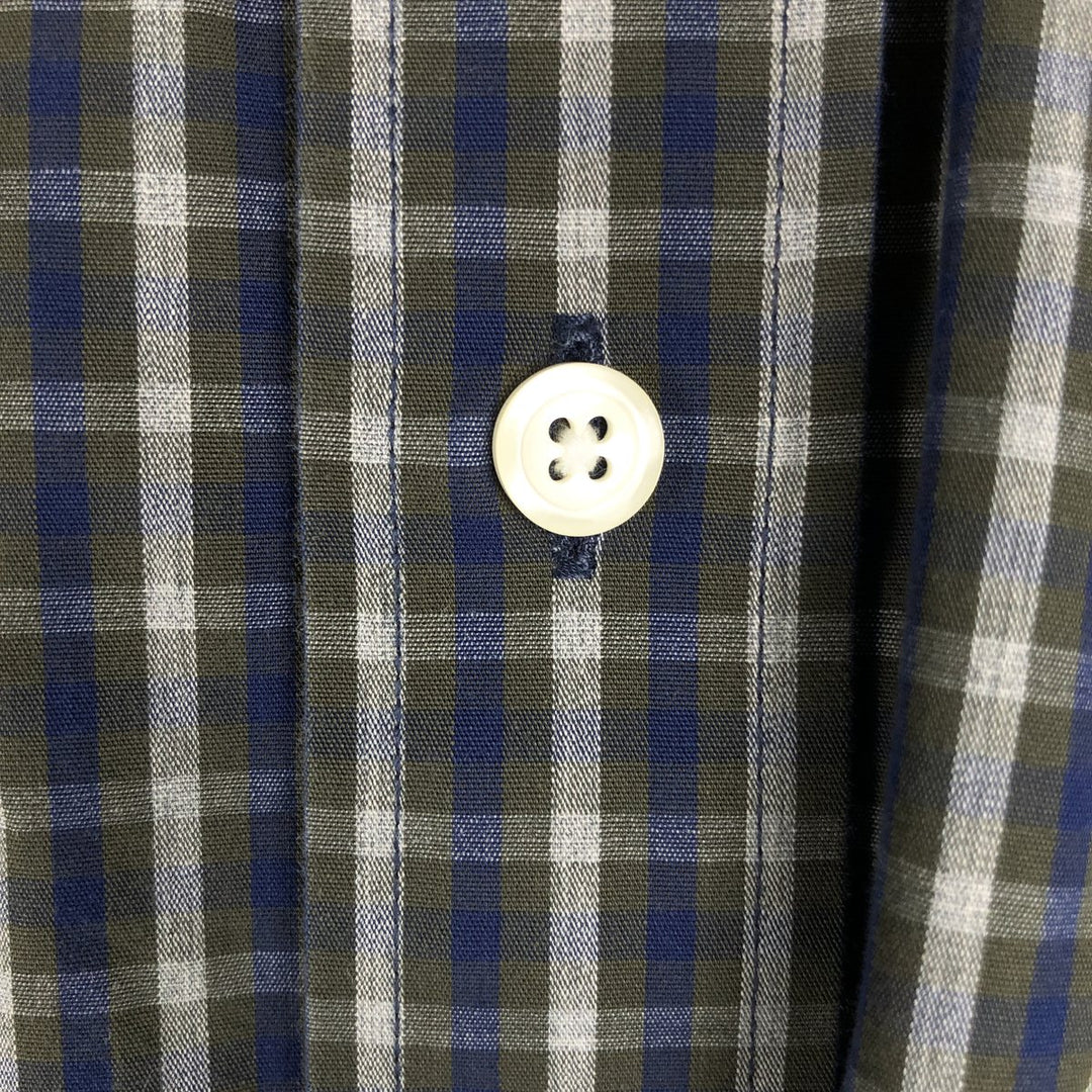 Brooks Brothers 1818 REGENT Long Sleeve Button-Down Check Shirt, Men's Size L cotton blue type Vintage Second Hand