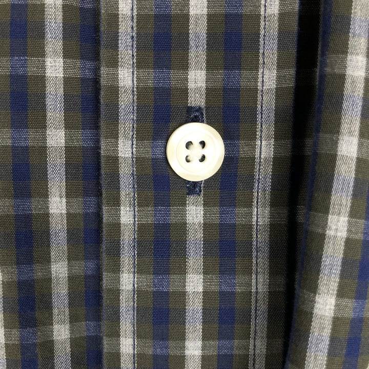 Brooks Brothers 1818 REGENT Long Sleeve Button-Down Check Shirt, Men's Size L cotton blue type Vintage Second Hand