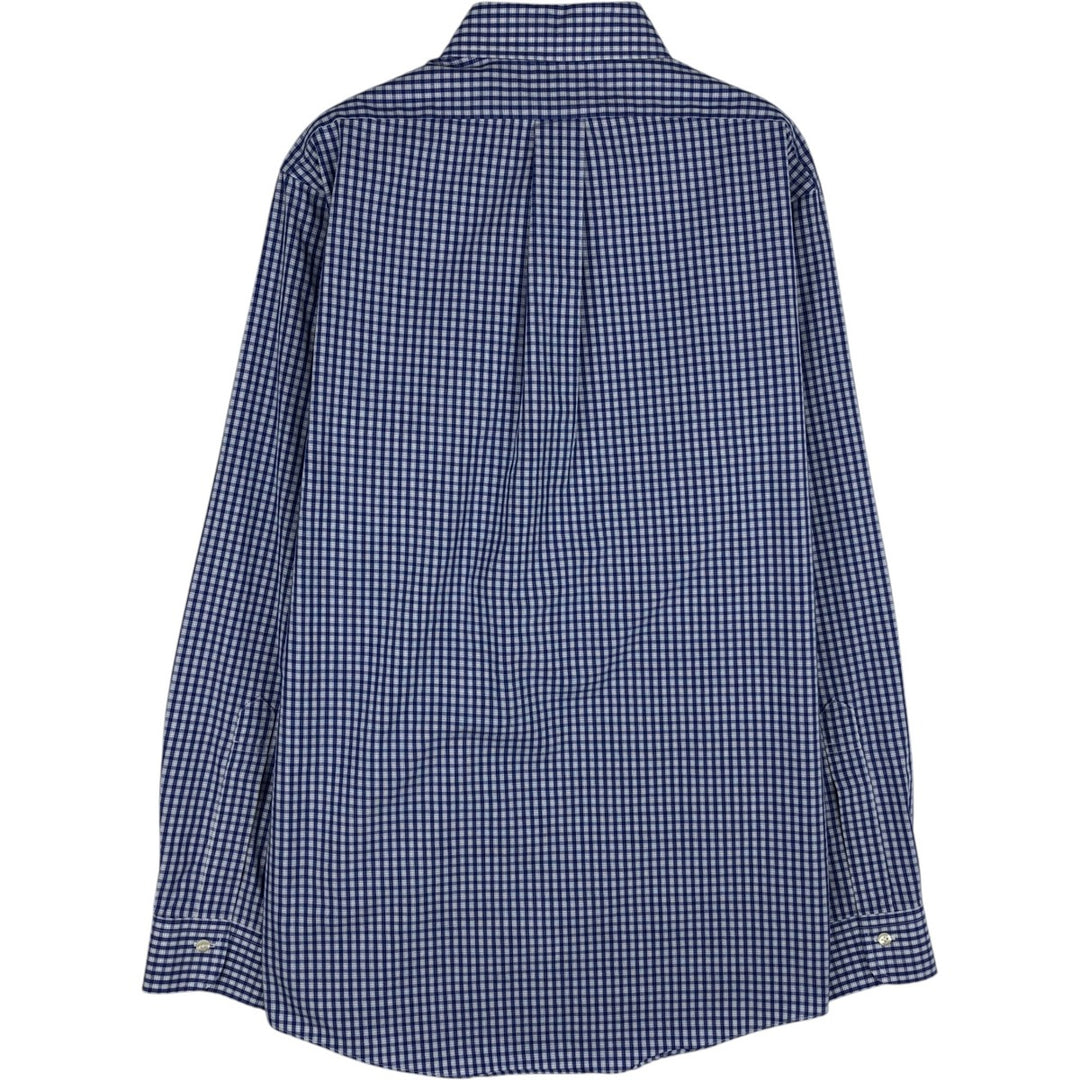 Brooks Brothers Est.1818 REGENT Long Sleeve Button-Down Check Shirt, Men's Size M Supima Cotton blue type Vintage Second Hand