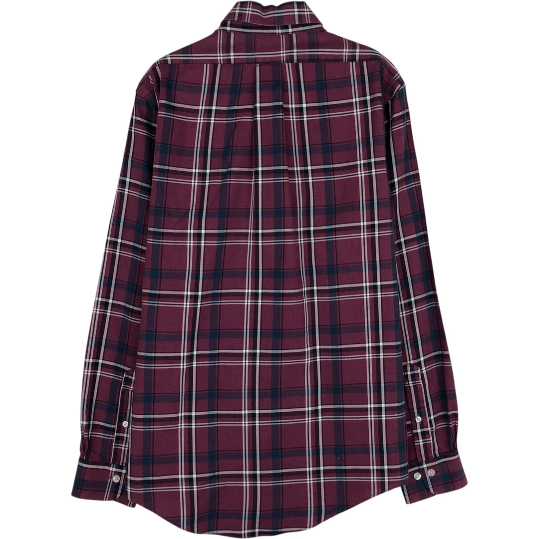 Brooks Brothers Est.1818 REGENT Long Sleeve Button-Down Check Shirt, Men's Size M Supima Cotton Red type red-purple Vintage Second Hand