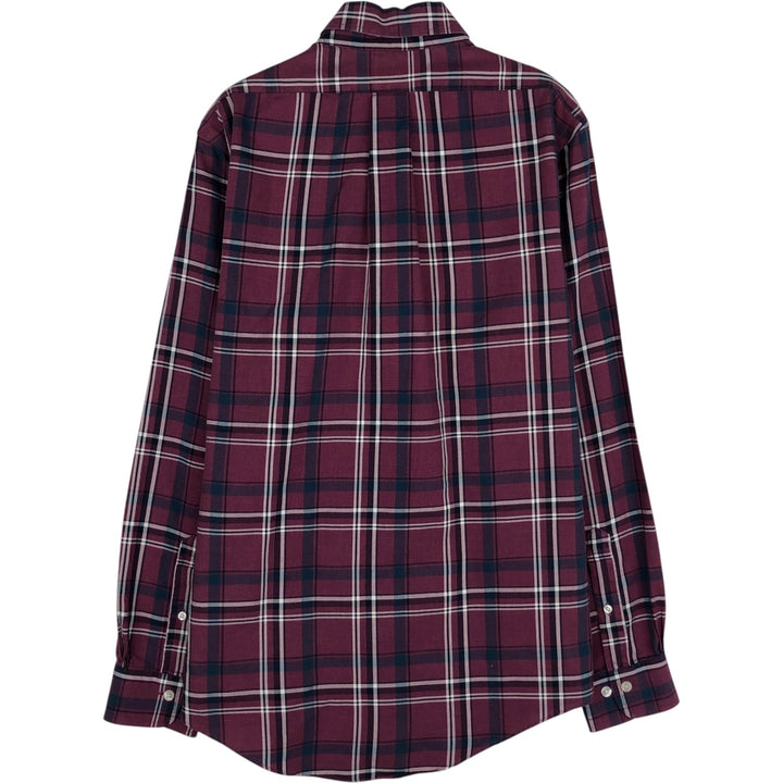 Brooks Brothers Est.1818 REGENT Long Sleeve Button-Down Check Shirt, Men's Size M Supima Cotton Red type red-purple Vintage Second Hand