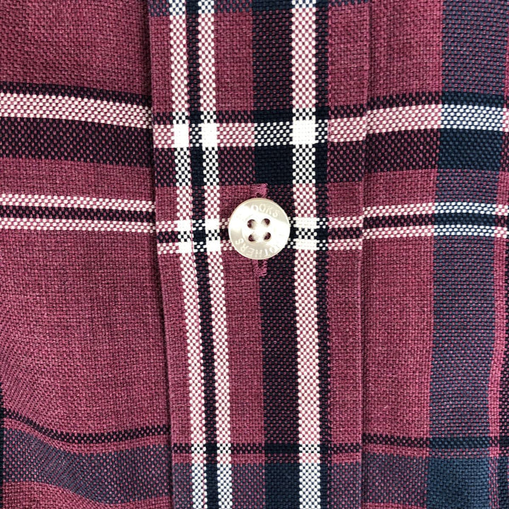 Brooks Brothers Est.1818 REGENT Long Sleeve Button-Down Check Shirt, Men's Size M Supima Cotton Red type red-purple Vintage Second Hand
