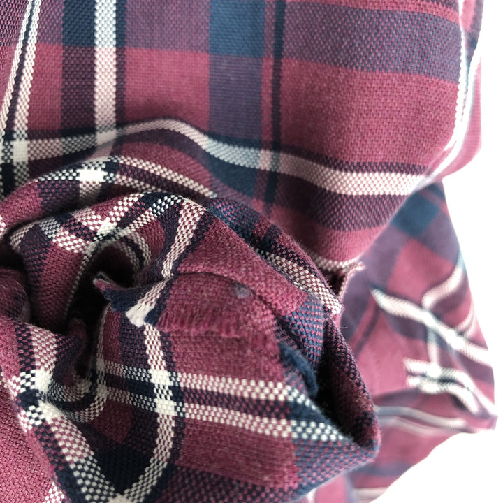Brooks Brothers Est.1818 REGENT Long Sleeve Button-Down Check Shirt, Men's Size M Supima Cotton Red type red-purple Vintage Second Hand