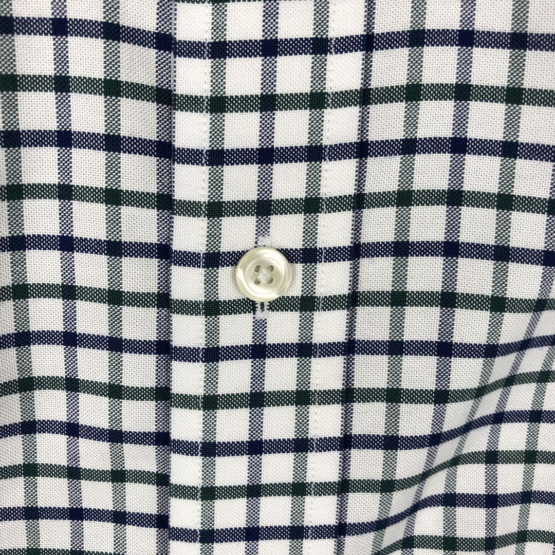 Brooks Brothers 1818 REGENT Long Sleeve Button-Down Check Shirt, Men's Size L Supima Cotton white type Vintage Second Hand