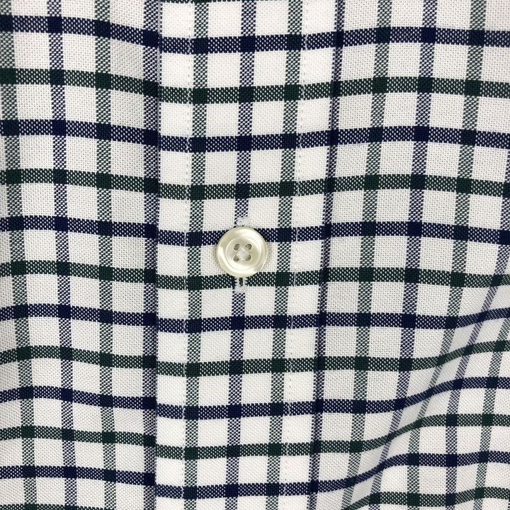 Brooks Brothers 1818 REGENT Long Sleeve Button-Down Check Shirt, Men's Size L Supima Cotton white type Vintage Second Hand