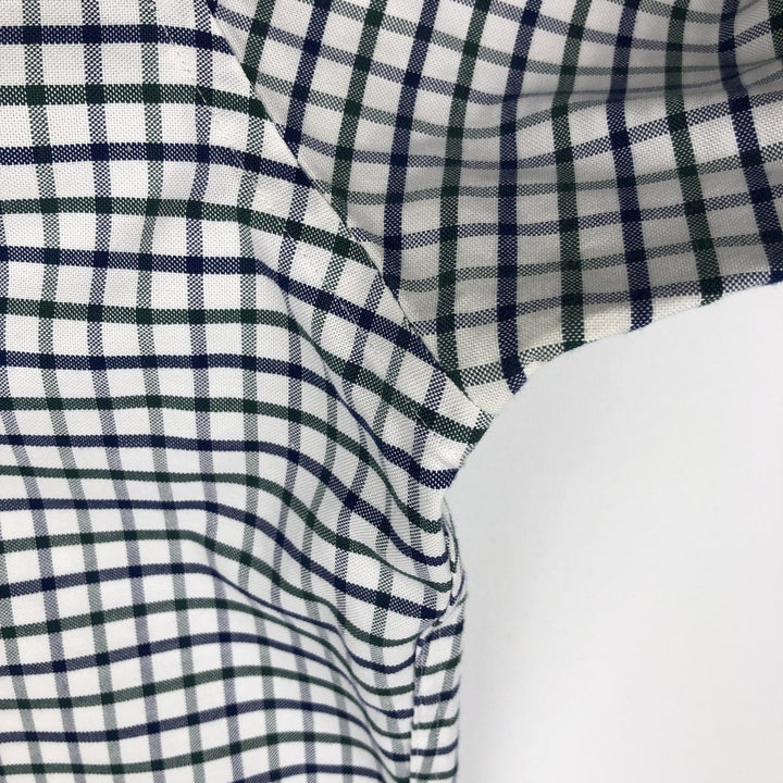 Brooks Brothers 1818 REGENT Long Sleeve Button-Down Check Shirt, Men's Size L Supima Cotton white type Vintage Second Hand