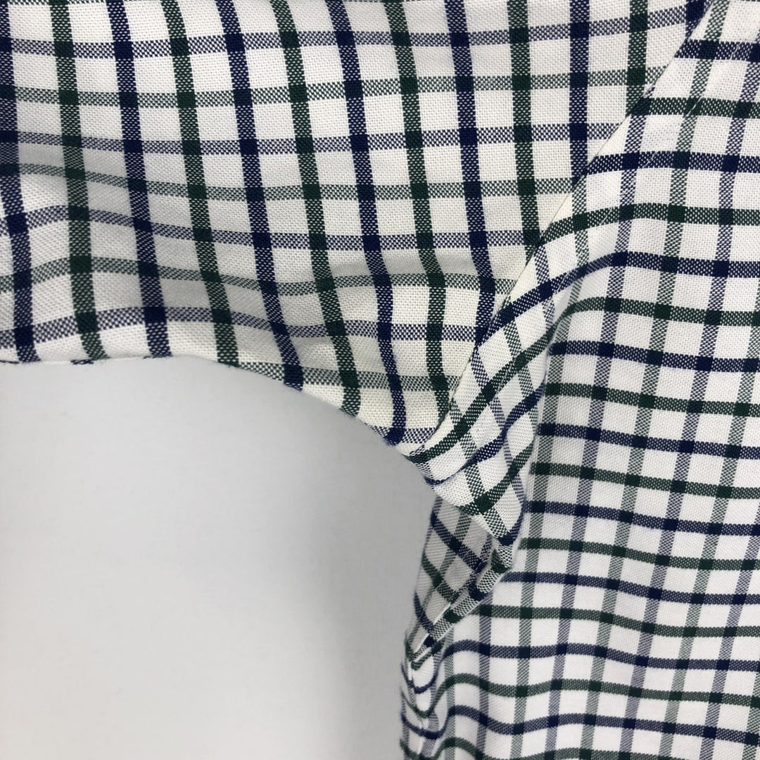 Brooks Brothers 1818 REGENT Long Sleeve Button-Down Check Shirt, Men's Size L Supima Cotton white type Vintage Second Hand