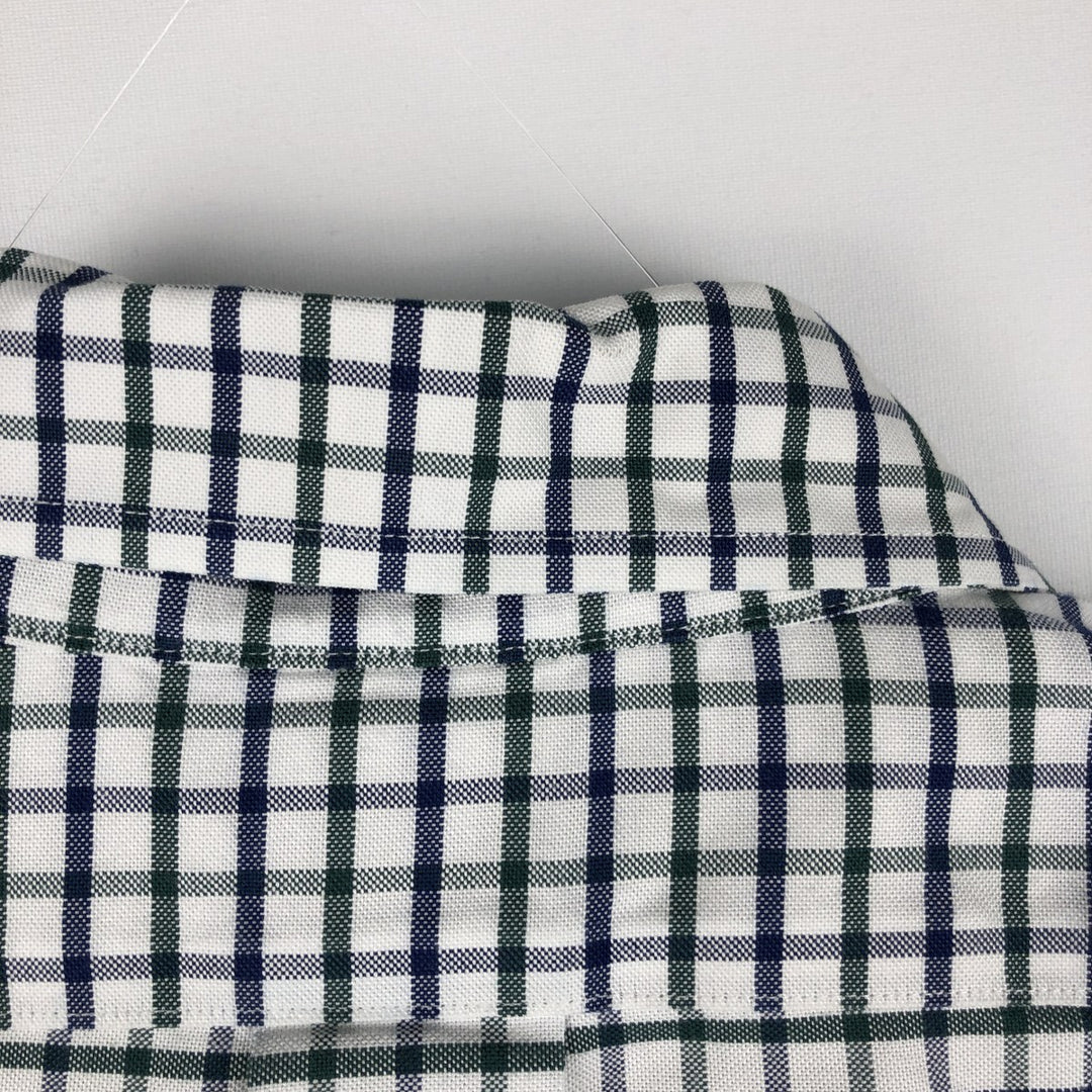 Brooks Brothers 1818 REGENT Long Sleeve Button-Down Check Shirt, Men's Size L Supima Cotton white type Vintage Second Hand