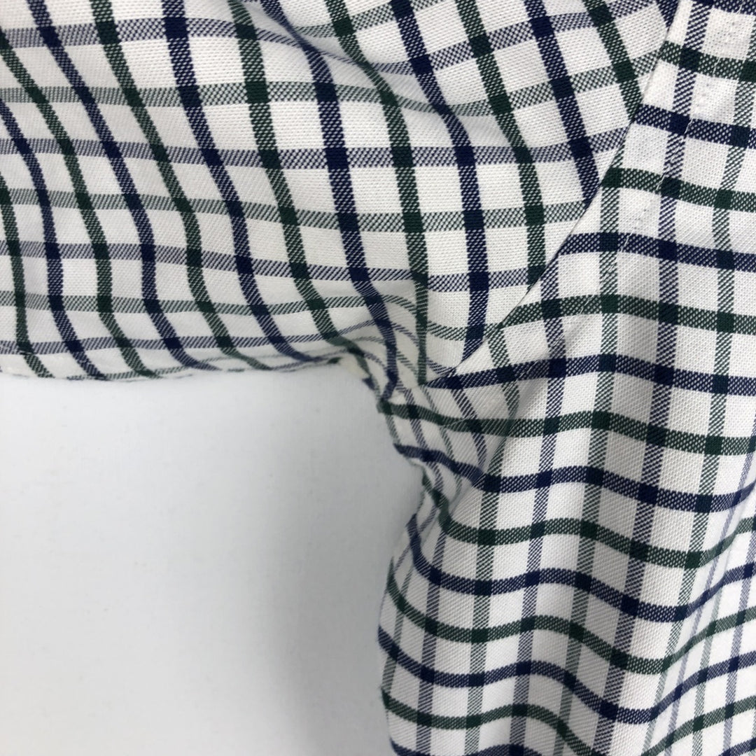 Brooks Brothers 1818 REGENT Long Sleeve Button-Down Check Shirt, Men's Size L Supima Cotton white type Vintage Second Hand