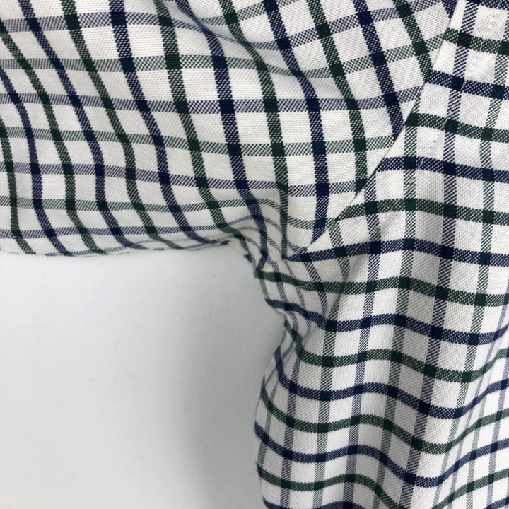 Brooks Brothers 1818 REGENT Long Sleeve Button-Down Check Shirt, Men's Size L Supima Cotton white type Vintage Second Hand