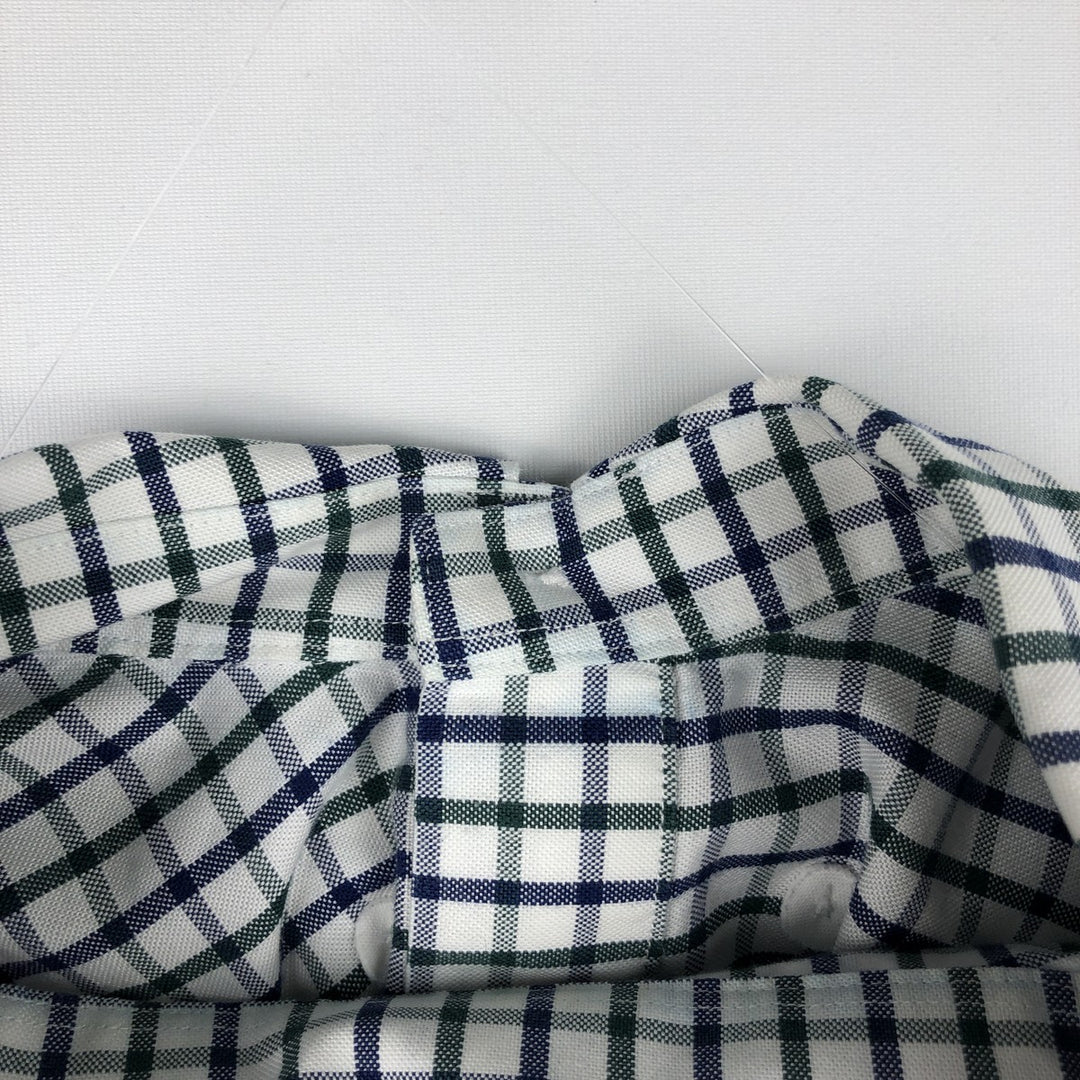 Brooks Brothers 1818 REGENT Long Sleeve Button-Down Check Shirt, Men's Size L Supima Cotton white type Vintage Second Hand
