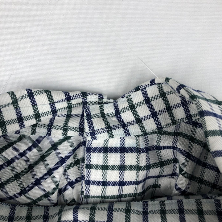 Brooks Brothers 1818 REGENT Long Sleeve Button-Down Check Shirt, Men's Size L Supima Cotton white type Vintage Second Hand