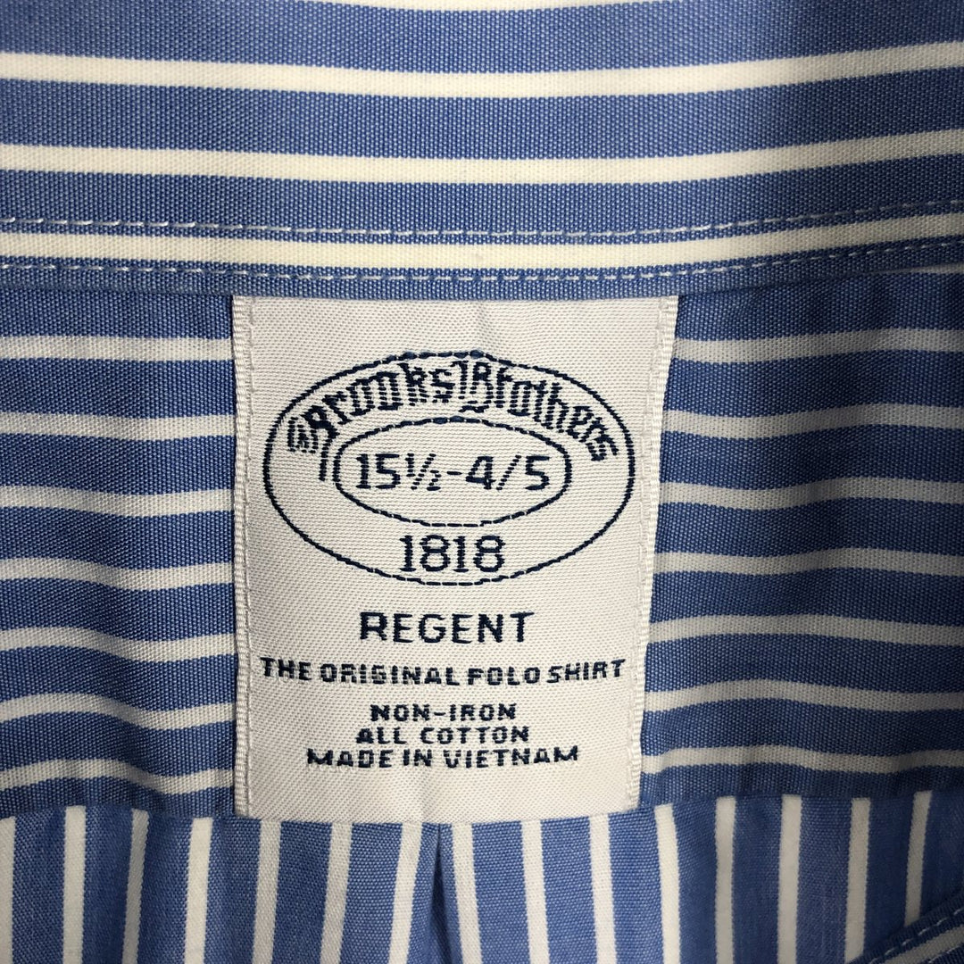 Brooks Brothers 1818 REGENT Long Sleeve Button-Down Striped Shirt, Men's Size Medium cotton blue type Vintage Second Hand