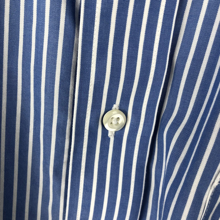 Brooks Brothers 1818 REGENT Long Sleeve Button-Down Striped Shirt, Men's Size Medium cotton blue type Vintage Second Hand