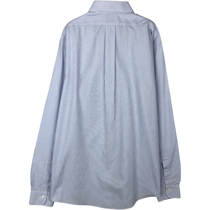Brooks Brothers Est.1818 Classic Long Sleeve Button-Down Striped Shirt, Men's Size L Supima Cotton white type Vintage Second Hand