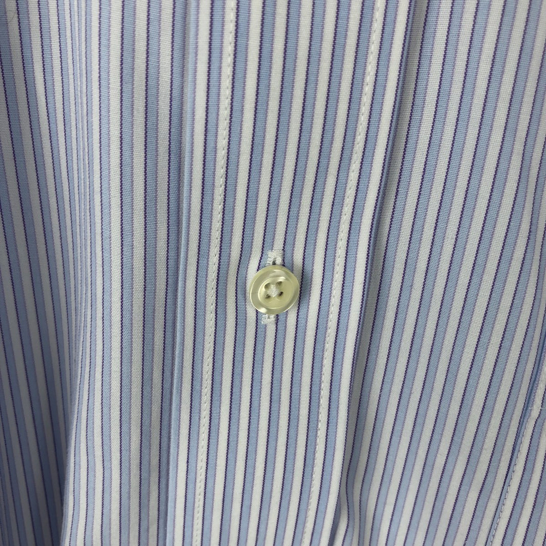 Brooks Brothers Est.1818 Classic Long Sleeve Button-Down Striped Shirt, Men's Size L Supima Cotton white type Vintage Second Hand