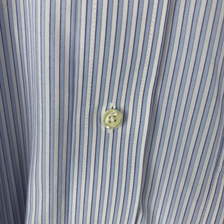 Brooks Brothers Est.1818 Classic Long Sleeve Button-Down Striped Shirt, Men's Size L Supima Cotton white type Vintage Second Hand