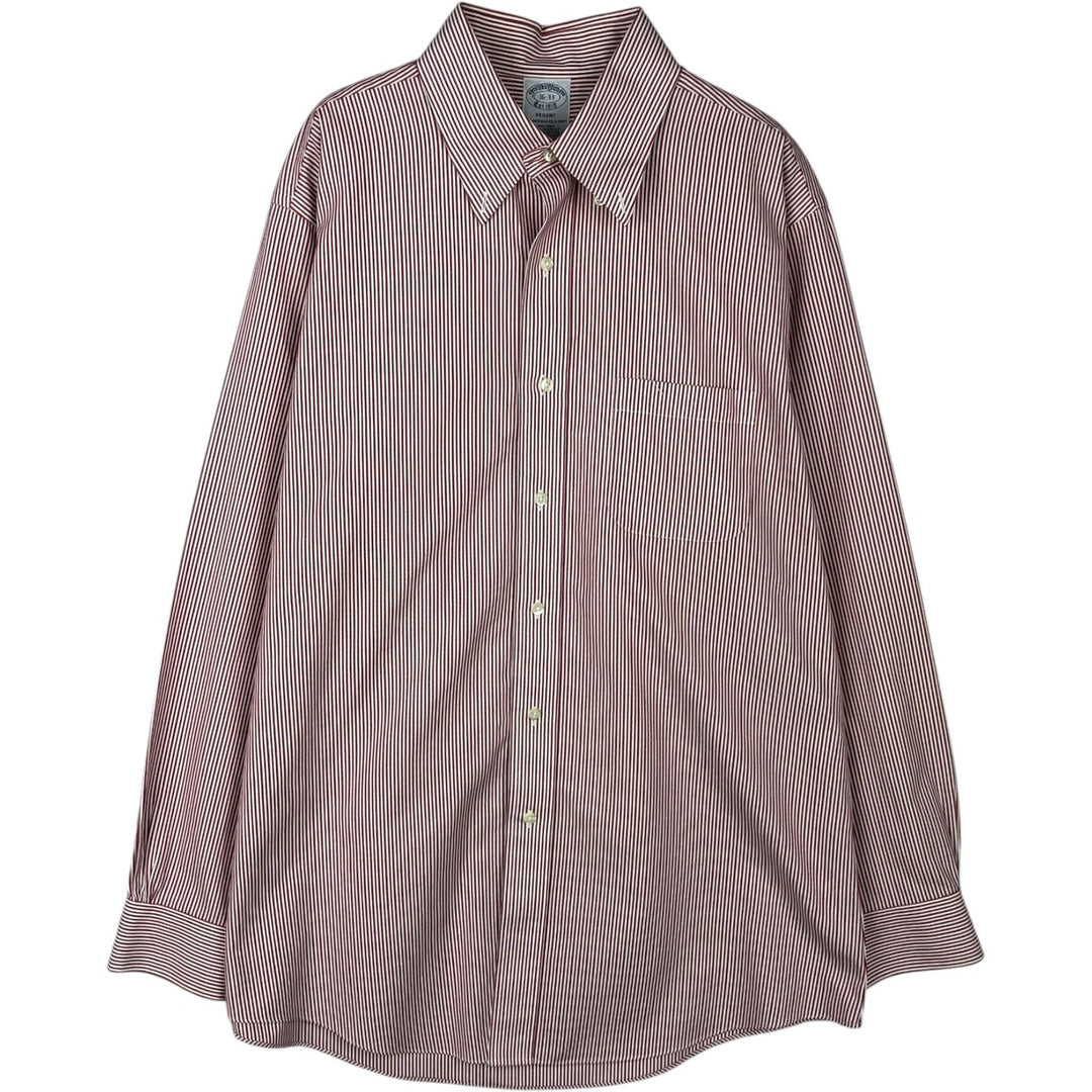 Brooks Brothers Est.1818 REGENT Multi-Stripe Long-Sleeve Button-Down Stripe Shirt, Men's Size L (approx.) Supima Cotton white type Vintage Second Hand