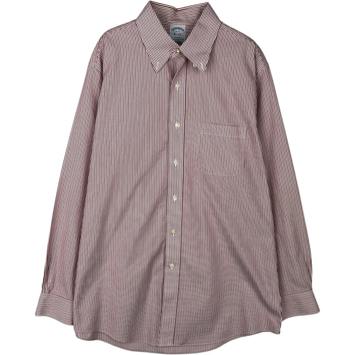 Brooks Brothers Est.1818 REGENT Multi-Stripe Long-Sleeve Button-Down Stripe Shirt, Men's Size L (approx.) Supima Cotton white type Vintage Second Hand