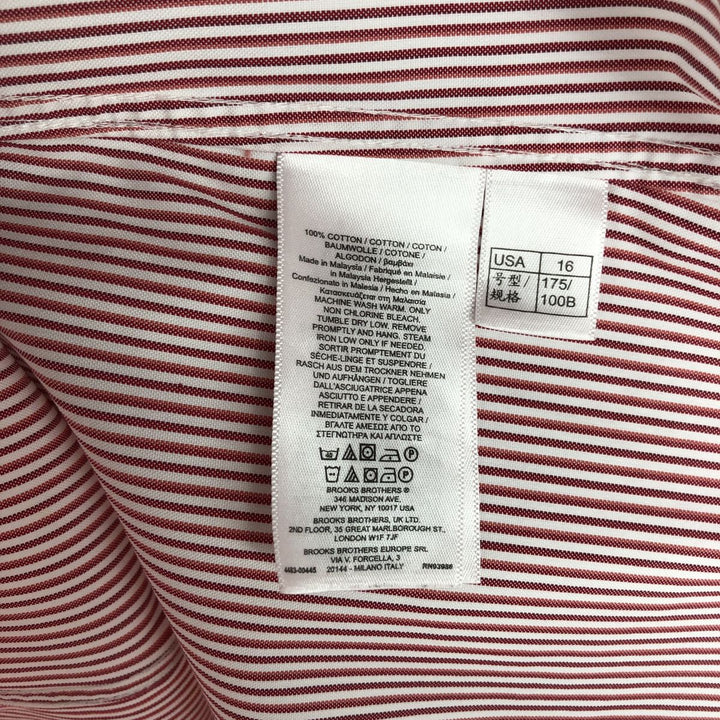 Brooks Brothers Est.1818 REGENT Multi-Stripe Long-Sleeve Button-Down Stripe Shirt, Men's Size L (approx.) Supima Cotton white type Vintage Second Hand