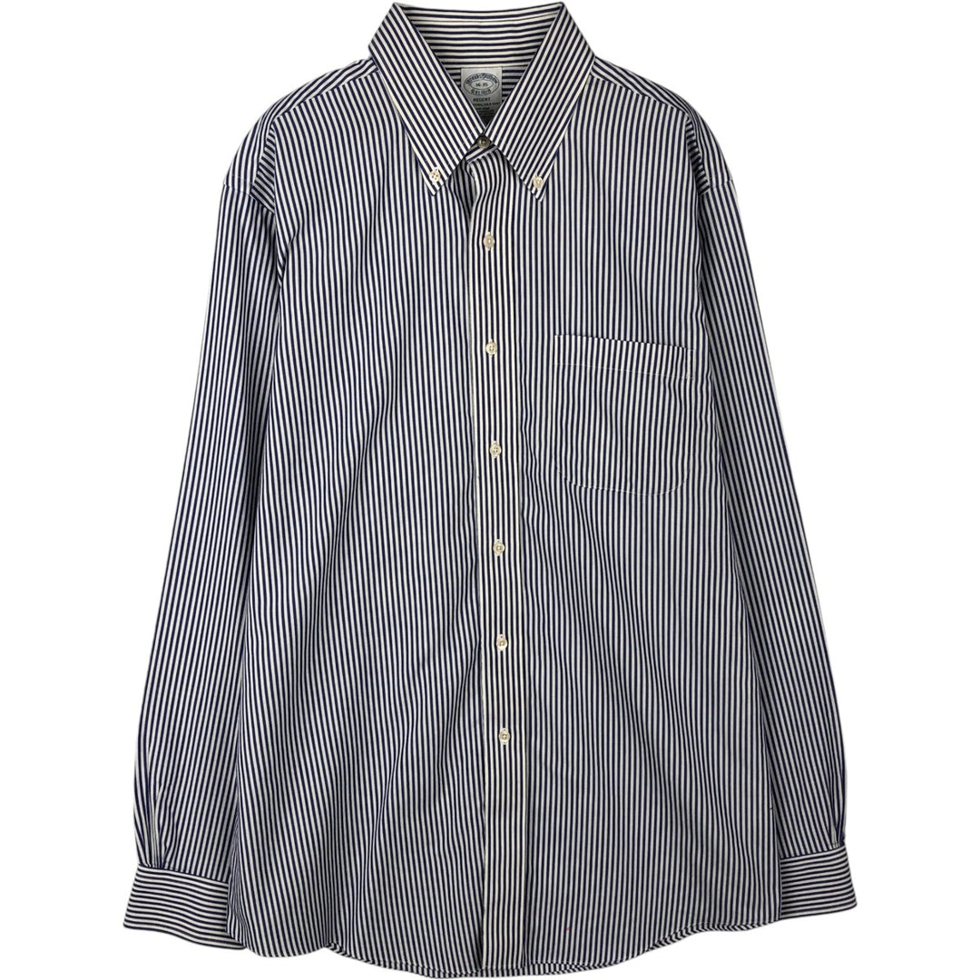 Brooks Brothers Est.1818 REGENT Long Sleeve Button-Down Striped Shirt, Men's Size L Supima Cotton white type Vintage Second Hand