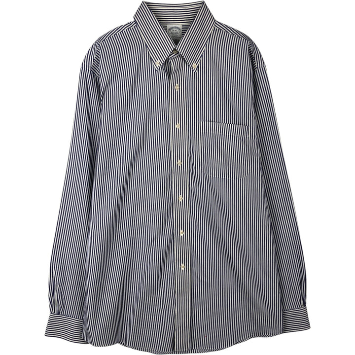 Brooks Brothers Est.1818 REGENT Long Sleeve Button-Down Striped Shirt, Men's Size L Supima Cotton white type Vintage Second Hand