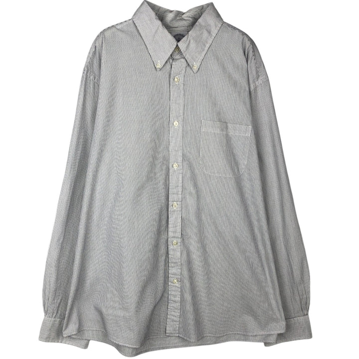 Brooks Brothers 1818 Long Sleeve Button-Down Striped Shirt, Men's XL cotton white type Vintage Second Hand