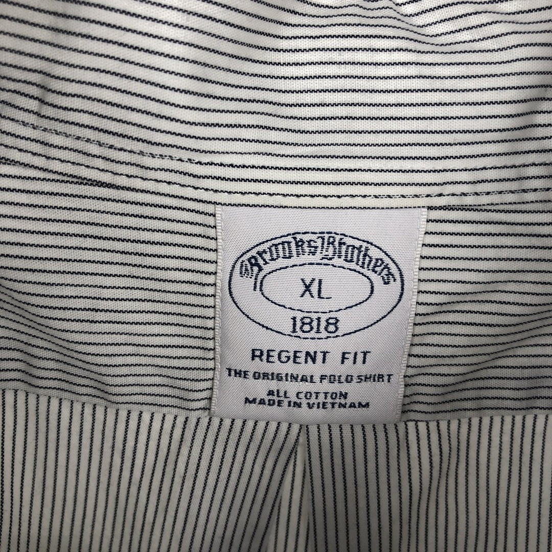 Brooks Brothers 1818 Long Sleeve Button-Down Striped Shirt, Men's XL cotton white type Vintage Second Hand