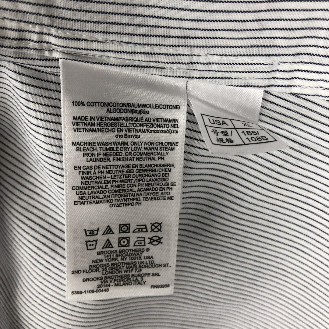 Brooks Brothers 1818 Long Sleeve Button-Down Striped Shirt, Men's XL cotton white type Vintage Second Hand
