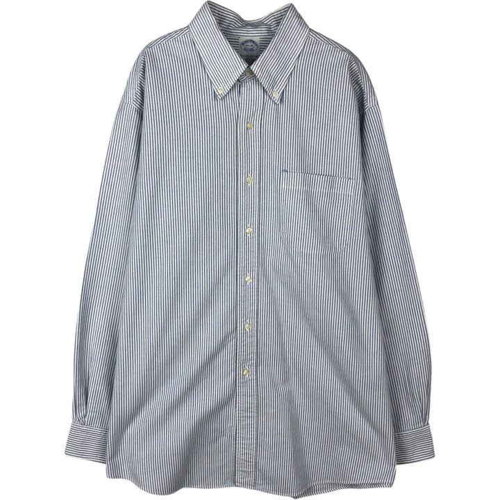 Brooks Brothers Est.1818 Long Sleeve Button-Down Striped Shirt Made in USA Men's XL Supima Cotton white type Vintage Second Hand