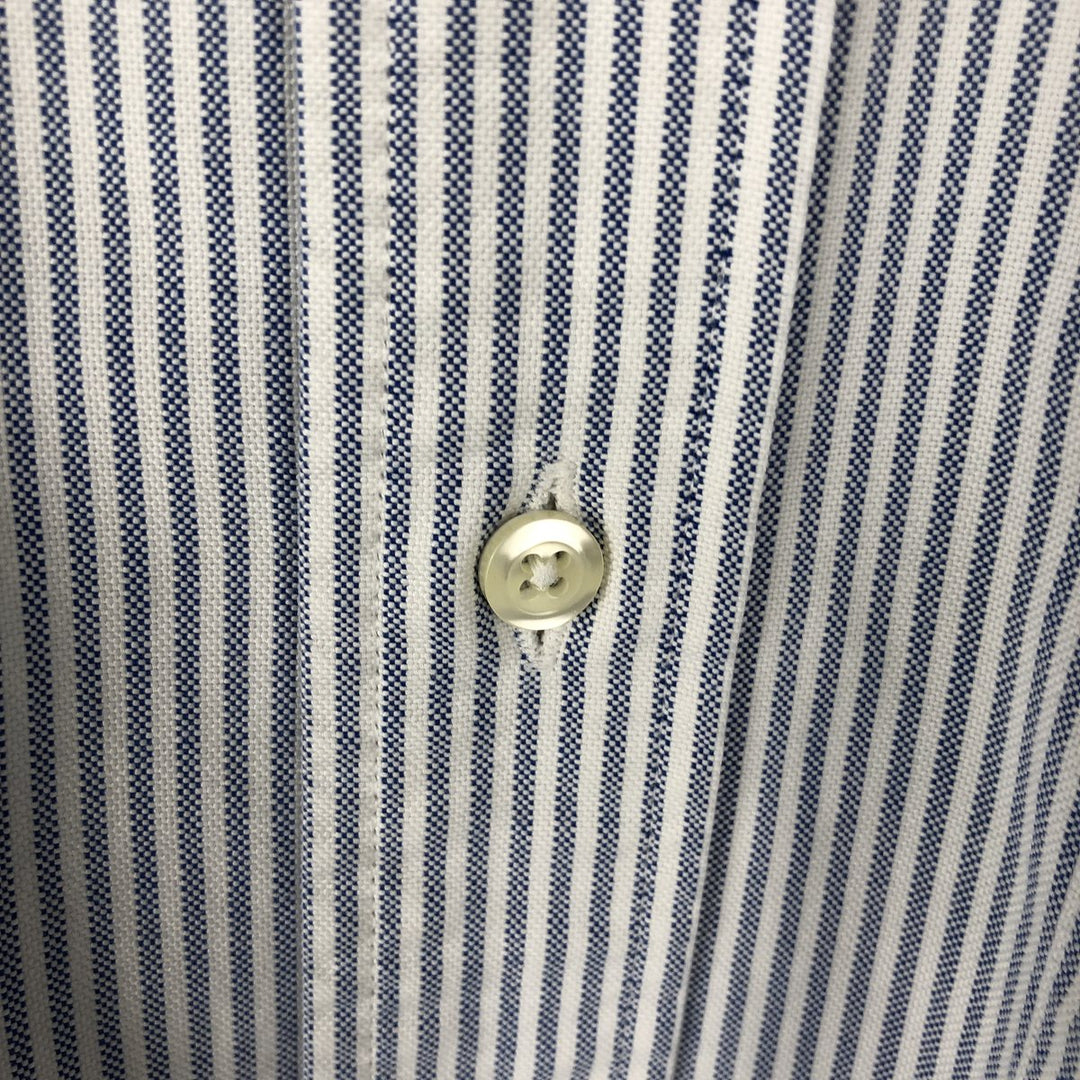 Brooks Brothers Est.1818 Long Sleeve Button-Down Striped Shirt Made in USA Men's XL Supima Cotton white type Vintage Second Hand