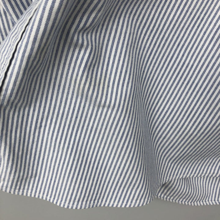 Brooks Brothers Est.1818 Long Sleeve Button-Down Striped Shirt Made in USA Men's XL Supima Cotton white type Vintage Second Hand