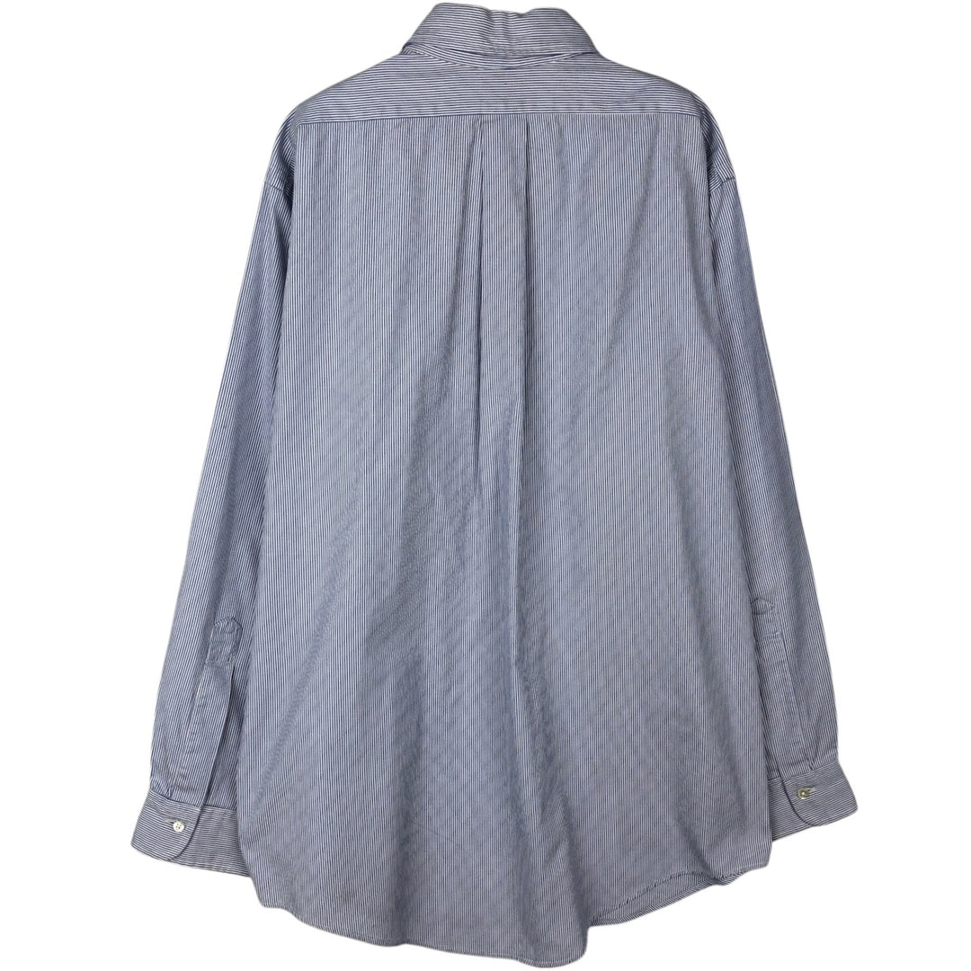 80s-90'S Brooks Brothers Est.1818 Long Sleeve Button-Down Striped Shirt Made in USA Men's Size L cotton white type Vintage Second Hand