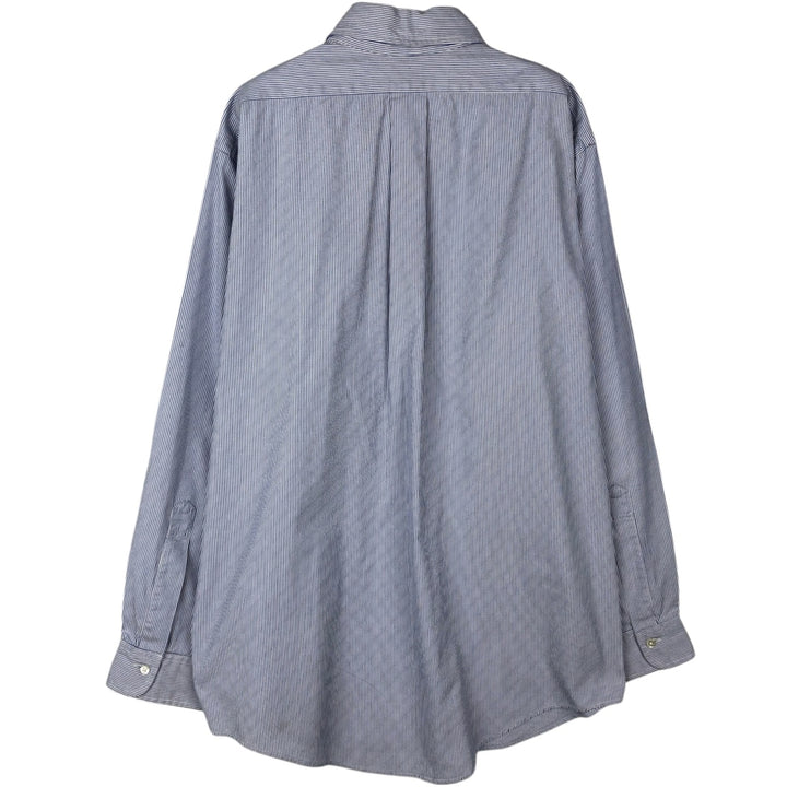 80s-90'S Brooks Brothers Est.1818 Long Sleeve Button-Down Striped Shirt Made in USA Men's Size L cotton white type Vintage Second Hand