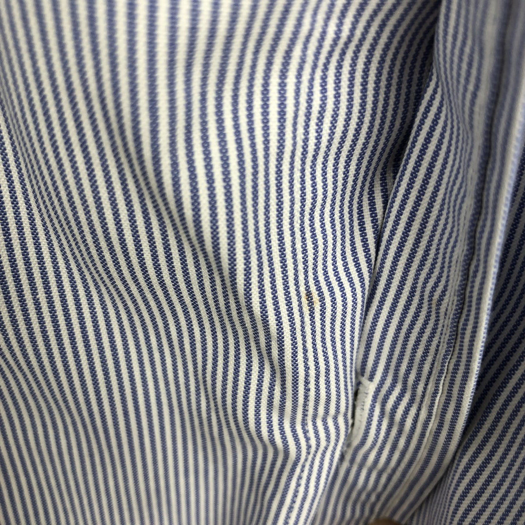 80s-90'S Brooks Brothers Est.1818 Long Sleeve Button-Down Striped Shirt Made in USA Men's Size L cotton white type Vintage Second Hand