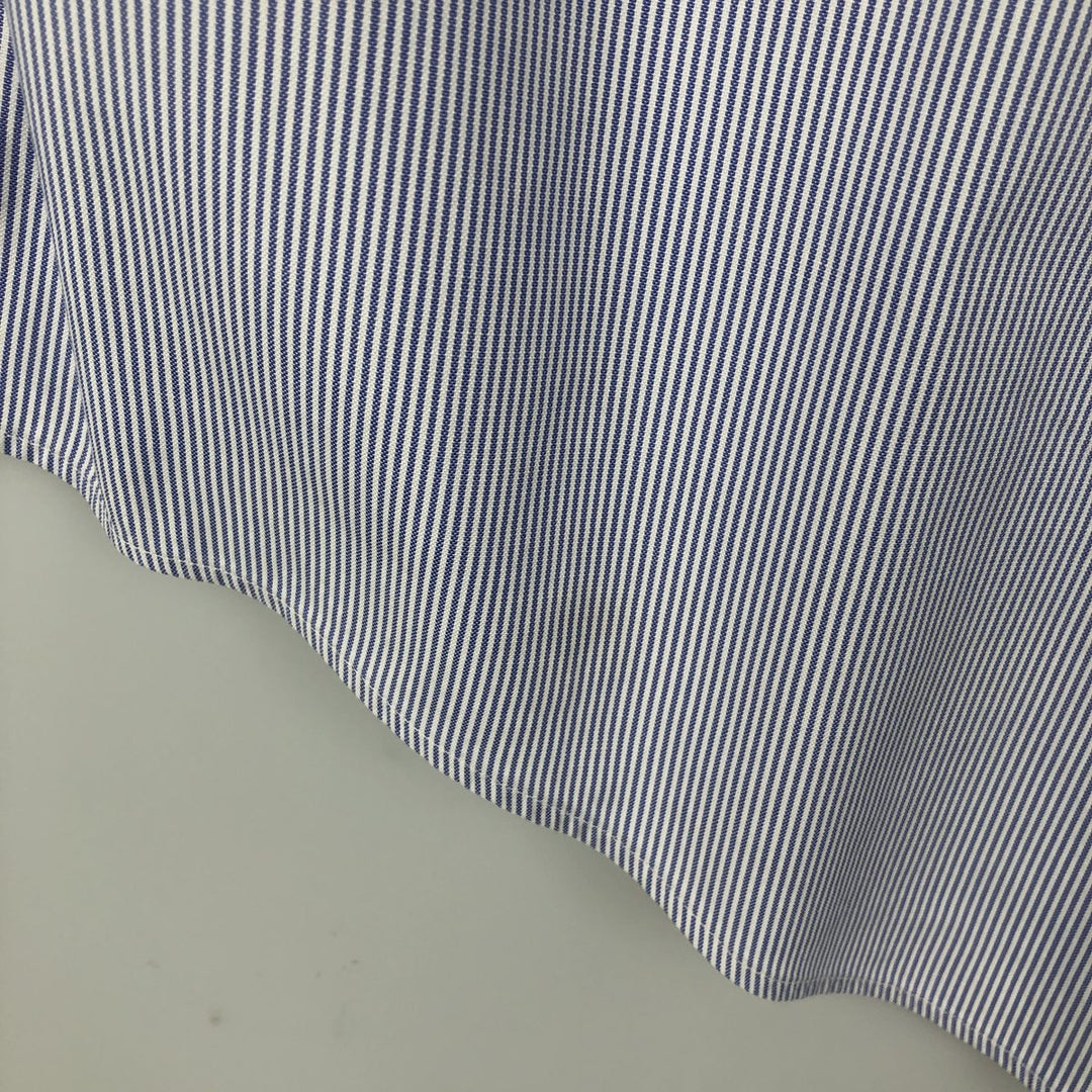 80s-90'S Brooks Brothers Est.1818 Long Sleeve Button-Down Striped Shirt Made in USA Men's Size L cotton white type Vintage Second Hand