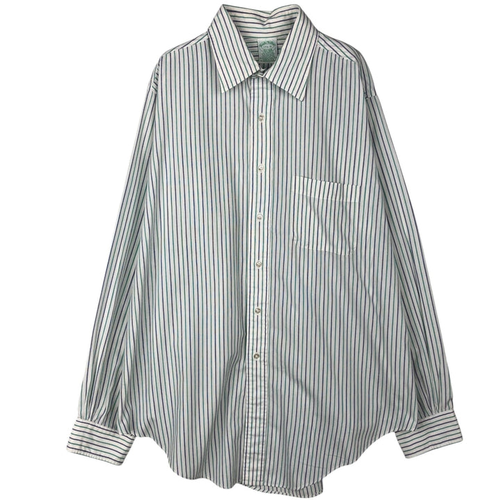 Brooks Brothers Est.1818 Multi-Stripe Long Sleeve Cotton Striped Shirt Made in USA Men's XL cotton white type Vintage Second Hand