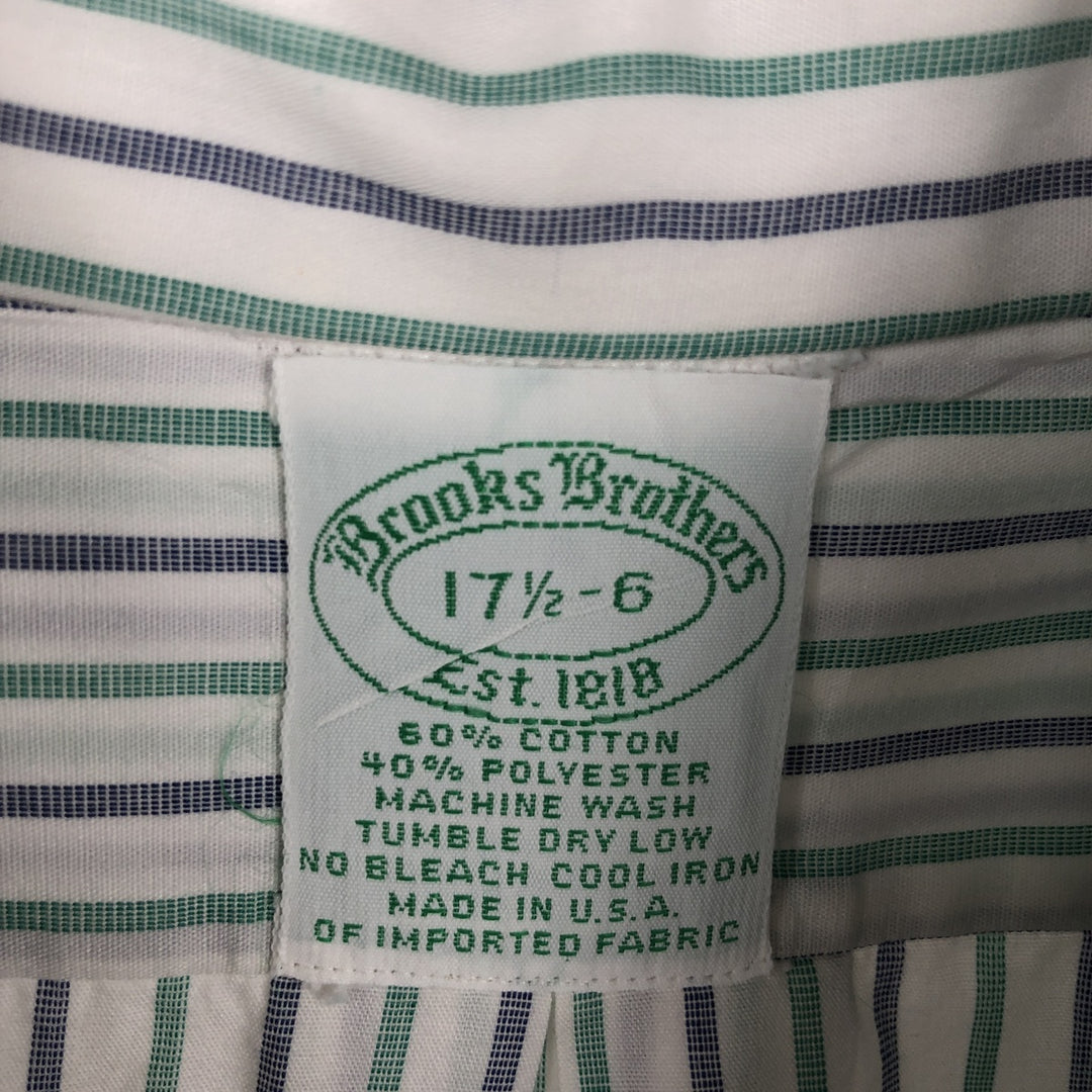 Brooks Brothers Est.1818 Multi-Stripe Long Sleeve Cotton Striped Shirt Made in USA Men's XL cotton white type Vintage Second Hand