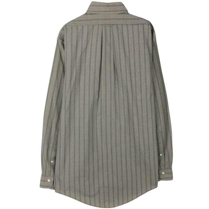 Brooks Brothers Est.1818 Long-Sleeve Button-Down Check Shirt, Made in USA, Men's Size M (approx.) cotton gray type Vintage Second Hand