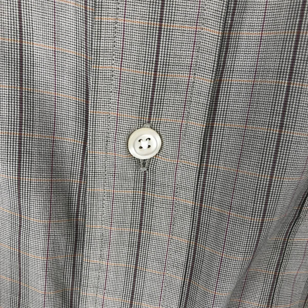 Brooks Brothers Est.1818 Long-Sleeve Button-Down Check Shirt, Made in USA, Men's Size M (approx.) cotton gray type Vintage Second Hand