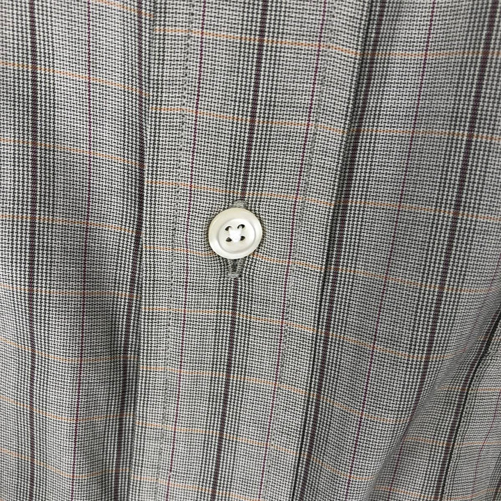 Brooks Brothers Est.1818 Long-Sleeve Button-Down Check Shirt, Made in USA, Men's Size M (approx.) cotton gray type Vintage Second Hand