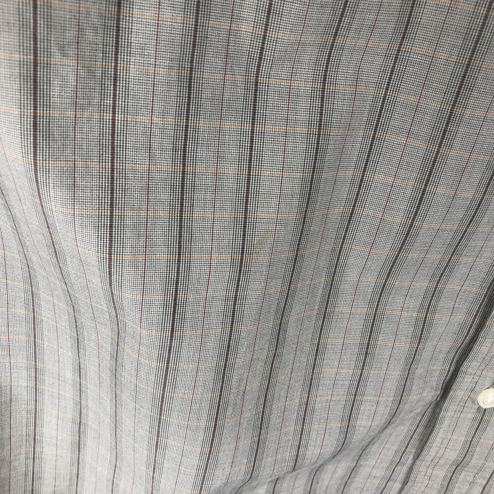 Brooks Brothers Est.1818 Long-Sleeve Button-Down Check Shirt, Made in USA, Men's Size M (approx.) cotton gray type Vintage Second Hand