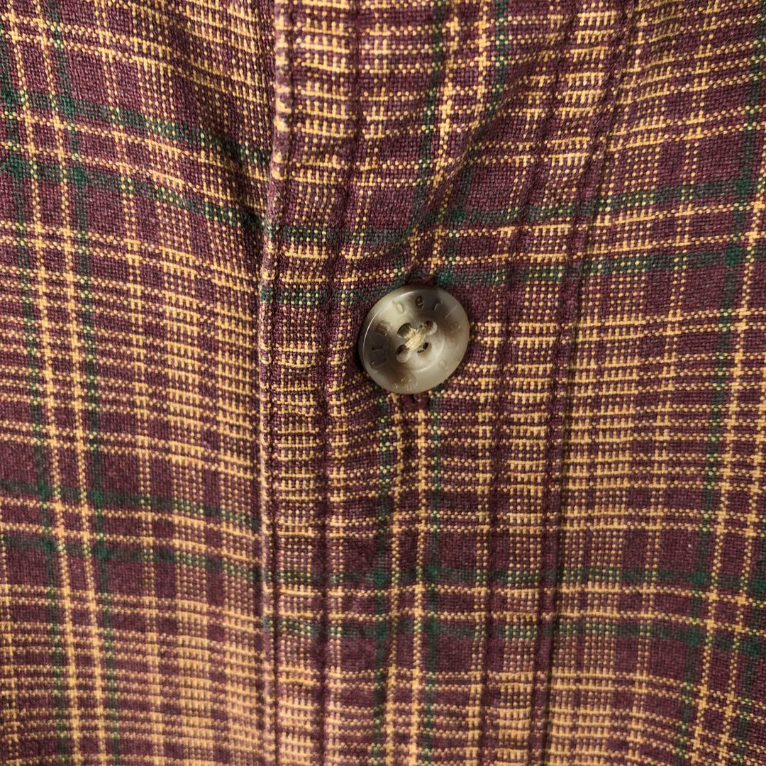 90s-00'S Timberland Long-Sleeve Cotton Check Shirt, Men's Size XL cotton burgundy type Vintage Second Hand