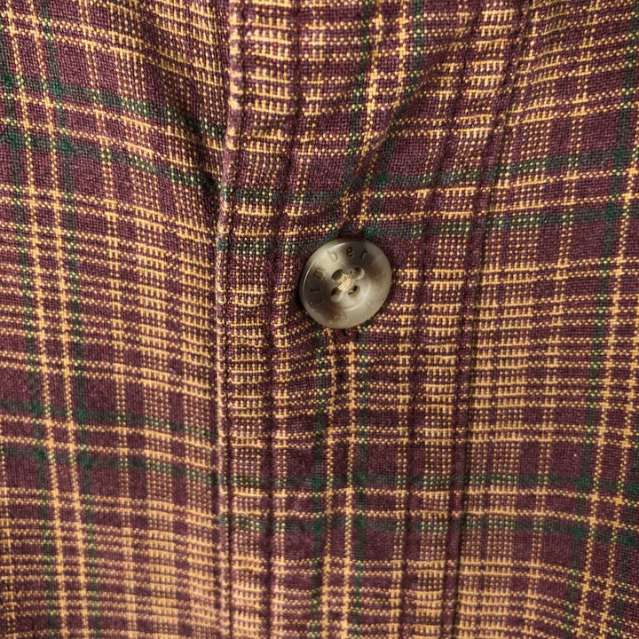 90s-00'S Timberland Long-Sleeve Cotton Check Shirt, Men's Size XL cotton burgundy type Vintage Second Hand