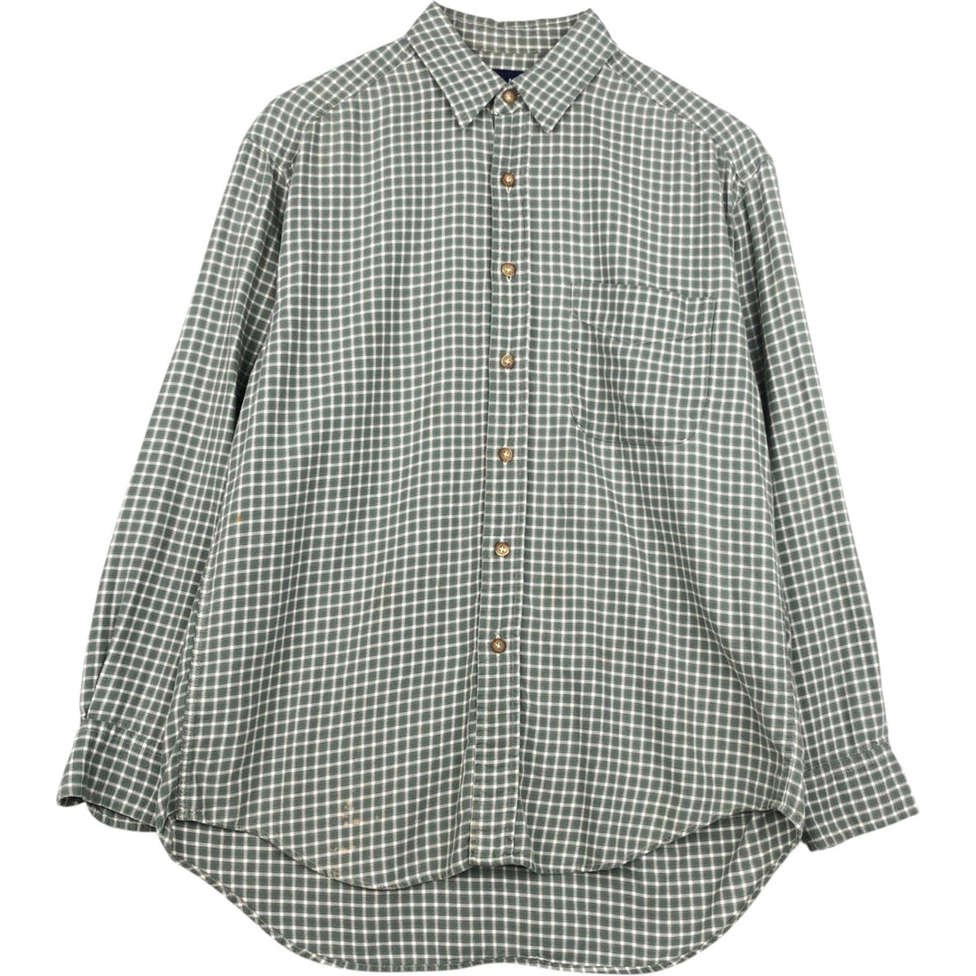 90'S GAP (Old GAP) Long-Sleeve Cotton Check Shirt, Men's Size M (Equivalent), Vintage cotton Khaki type Vintage Second Hand