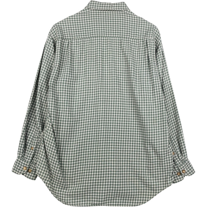 90'S GAP (Old GAP) Long-Sleeve Cotton Check Shirt, Men's Size M (Equivalent), Vintage cotton Khaki type Vintage Second Hand